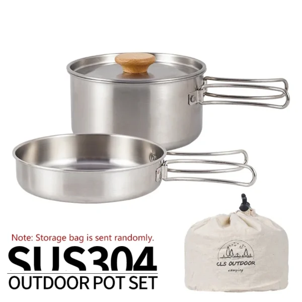 2-Piece Stainless Steel Camping Cookware Set